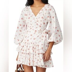 Maia Bergman floral eyelet wrap dress‎